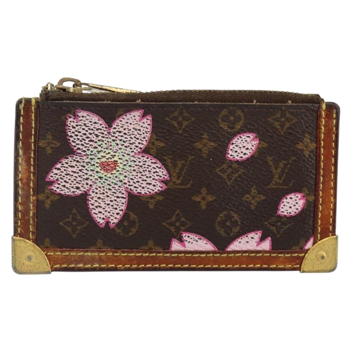 LOUIS VUITTON Monogram Cherry Blossom Pochette Cles Purse M92015 LV Auth 145062