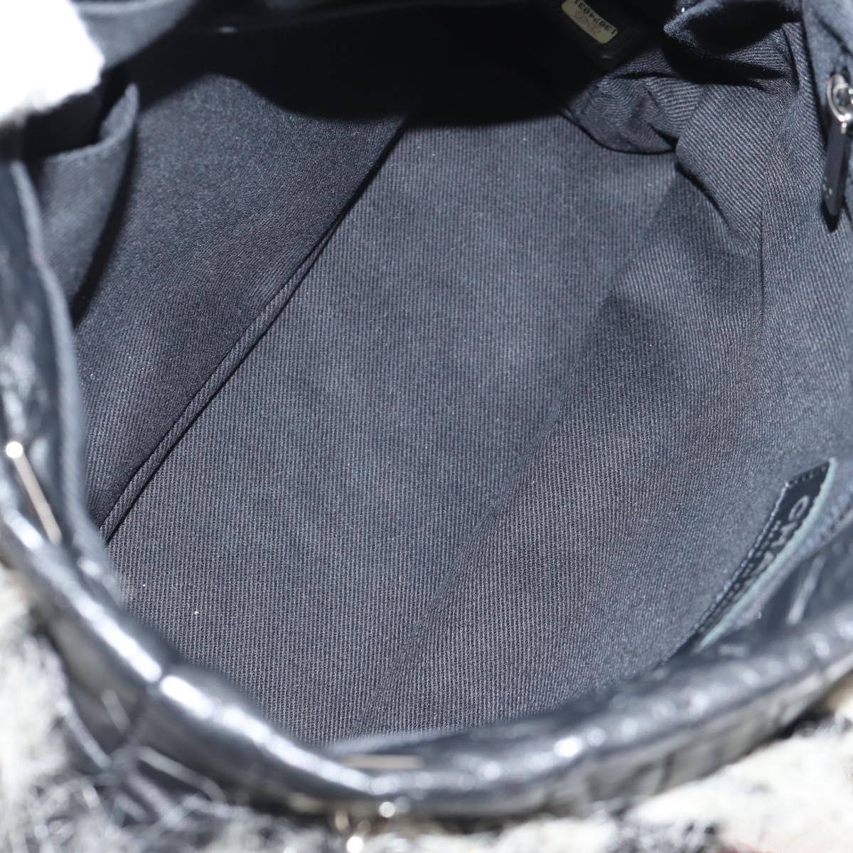 CHANEL Chain COCO Mark Shoulder Bag Tweed Black Silver CC Auth 145069AV