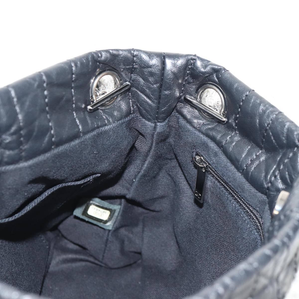 CHANEL Chain COCO Mark Shoulder Bag Tweed Black Silver CC Auth 145069AV