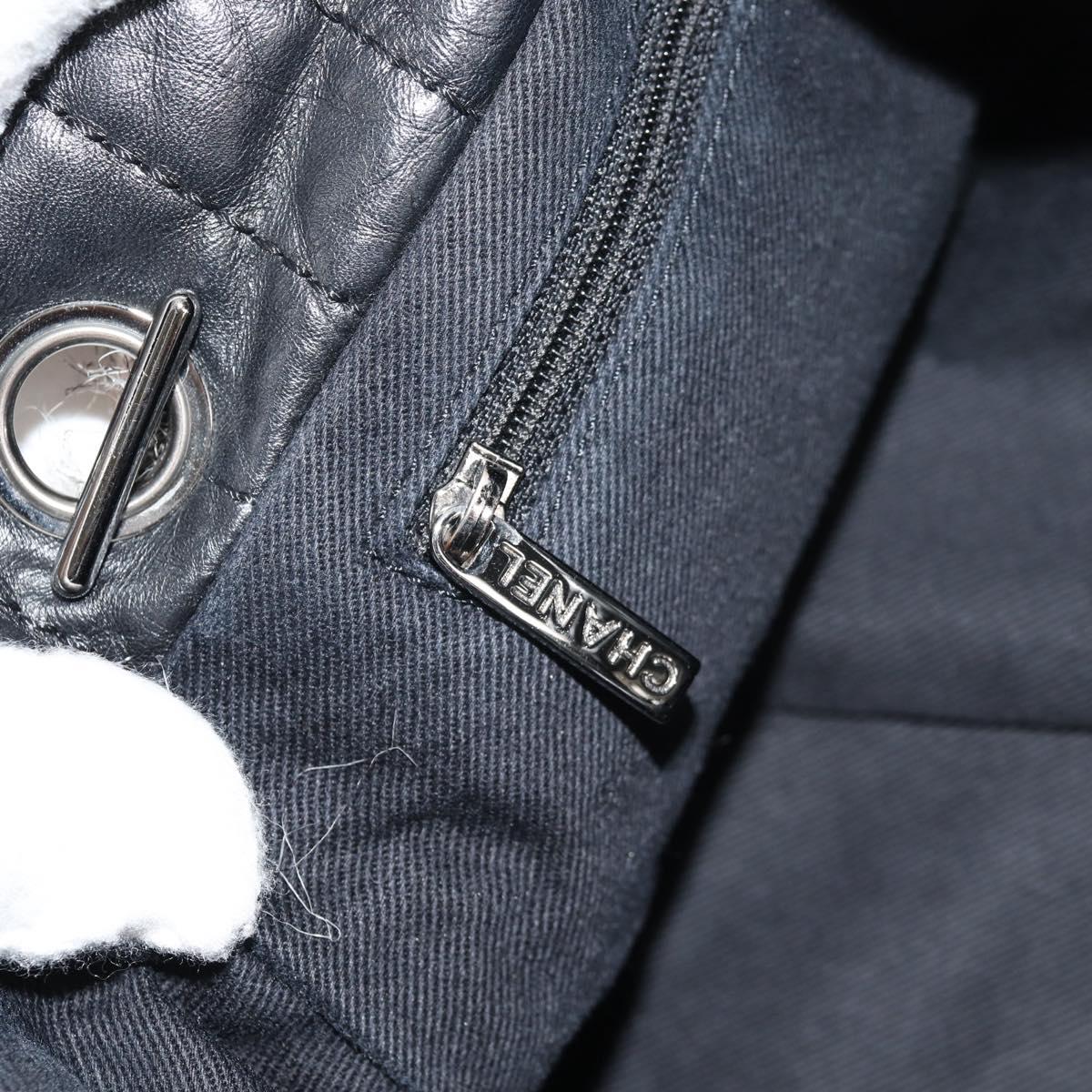 CHANEL Chain COCO Mark Shoulder Bag Tweed Black Silver CC Auth 145069AV