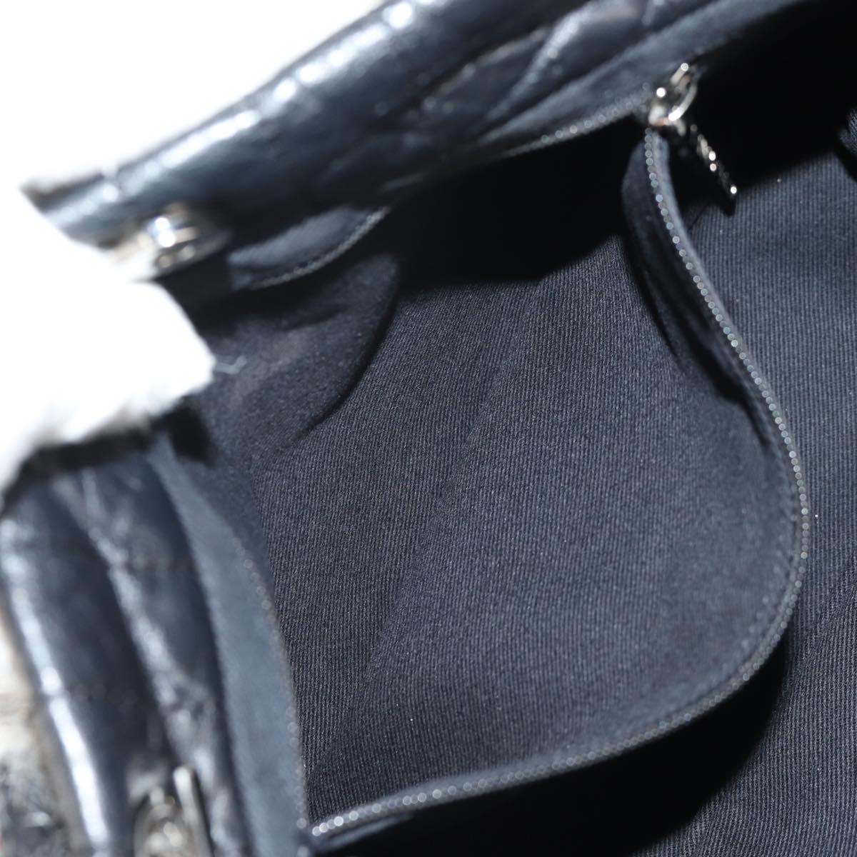 CHANEL Chain COCO Mark Shoulder Bag Tweed Black Silver CC Auth 145069AV