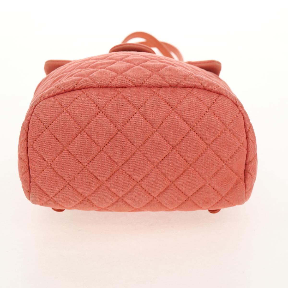 CHANEL Matelasse Backpack Denim Pink Gold CC Auth 145070SAM
