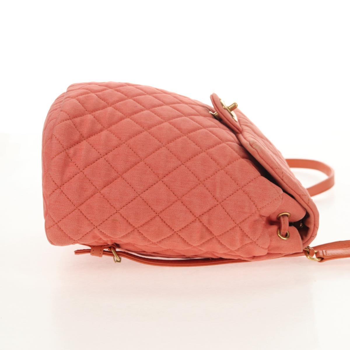 CHANEL Matelasse Backpack Denim Pink Gold CC Auth 145070AM