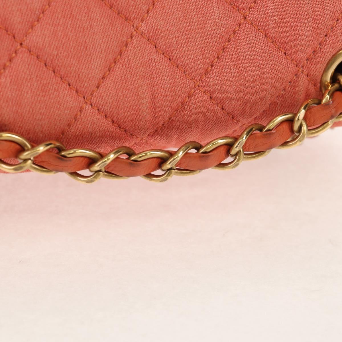 CHANEL Matelasse Backpack Denim Pink Gold CC Auth 145070SAM
