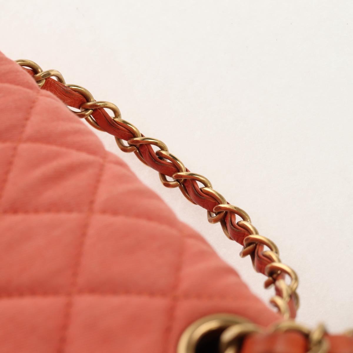 CHANEL Matelasse Backpack Denim Pink Gold CC Auth 145070AM