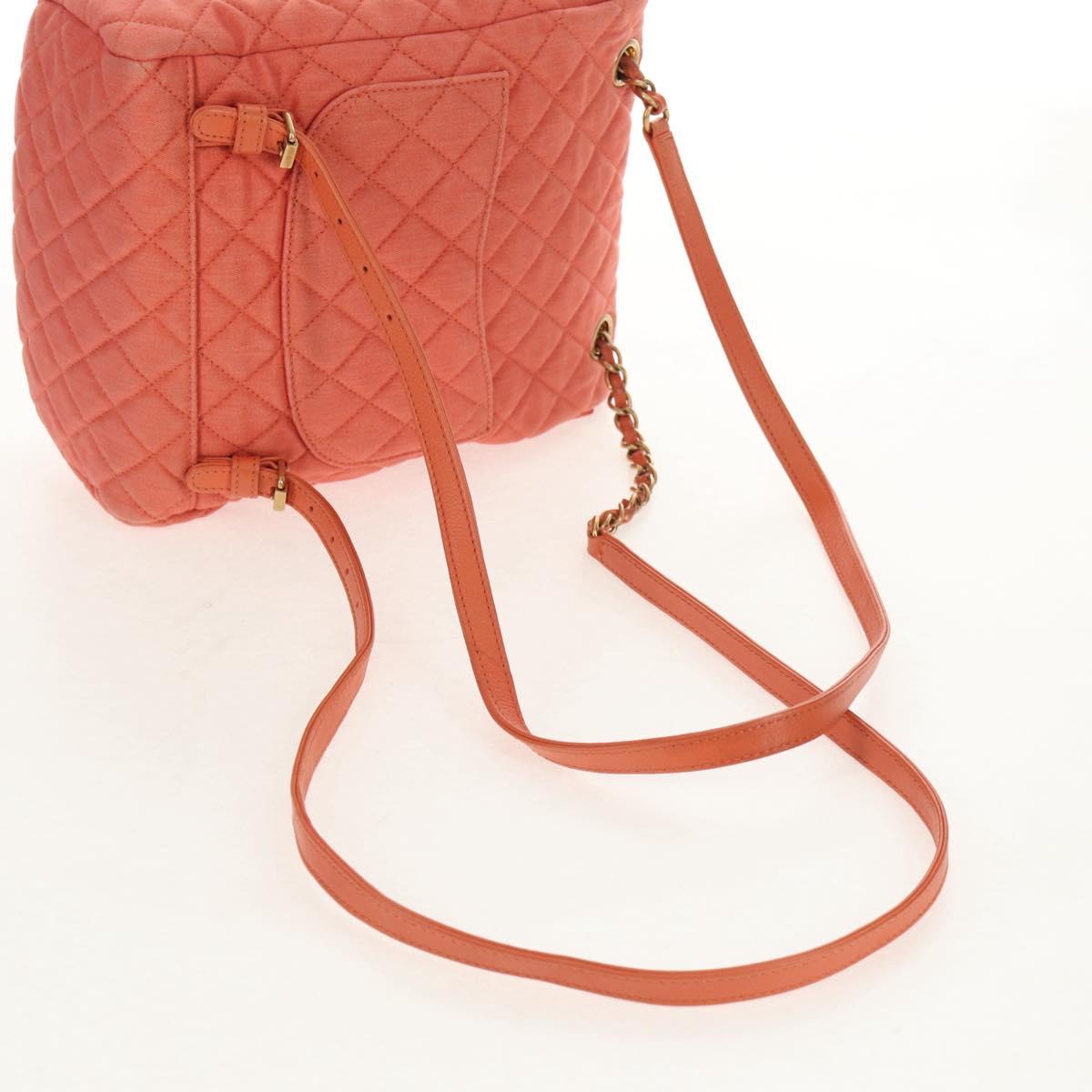 CHANEL Matelasse Backpack Denim Pink Gold CC Auth 145070SAM