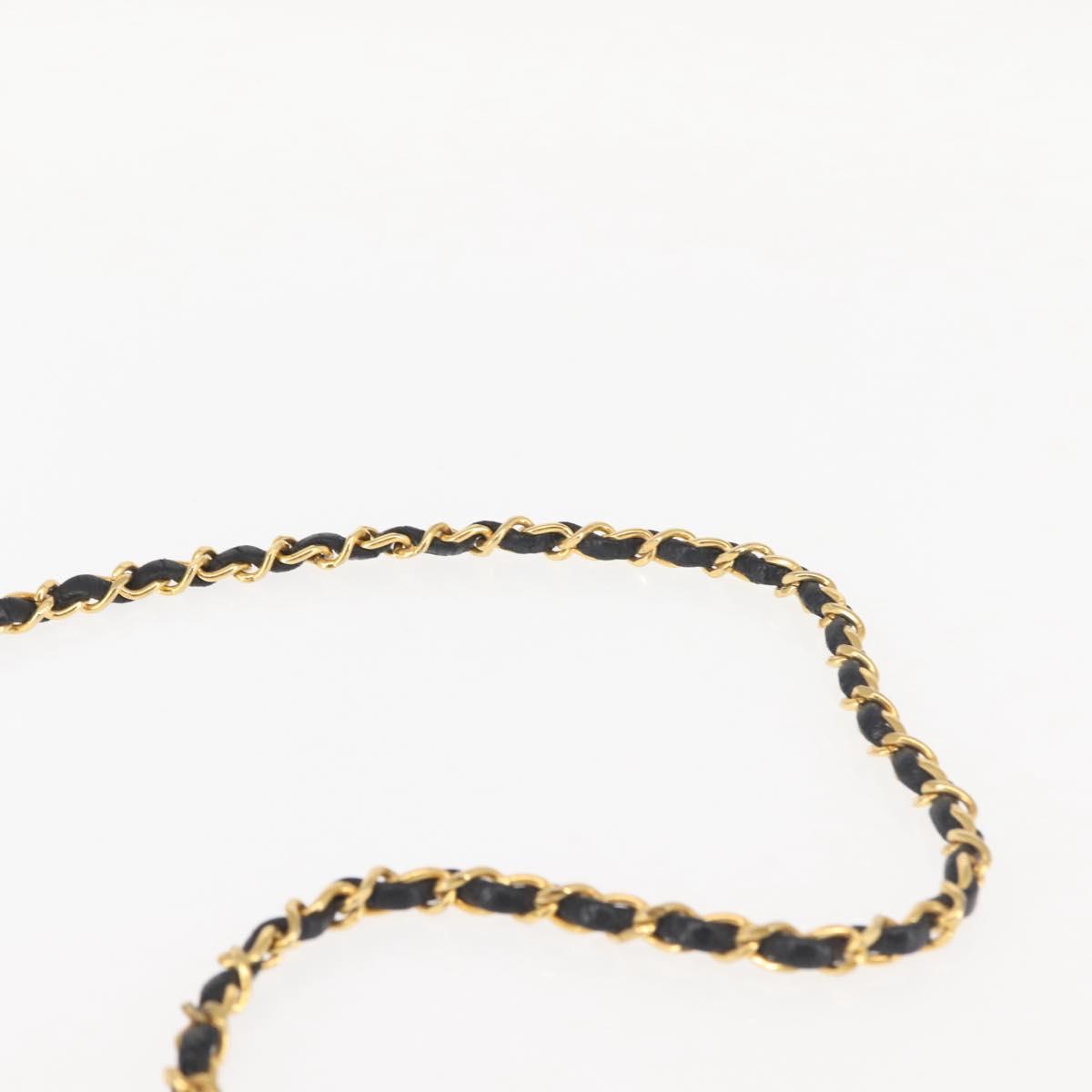 CHANEL Matelasse Chain Shoulder Bag Leather Black Gold CC Auth 145073