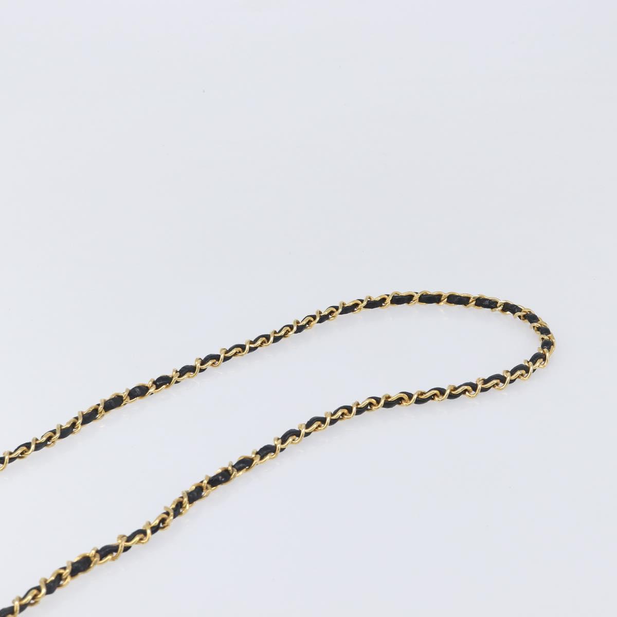 CHANEL Matelasse Chain Shoulder Bag Leather Black Gold CC Auth 145073