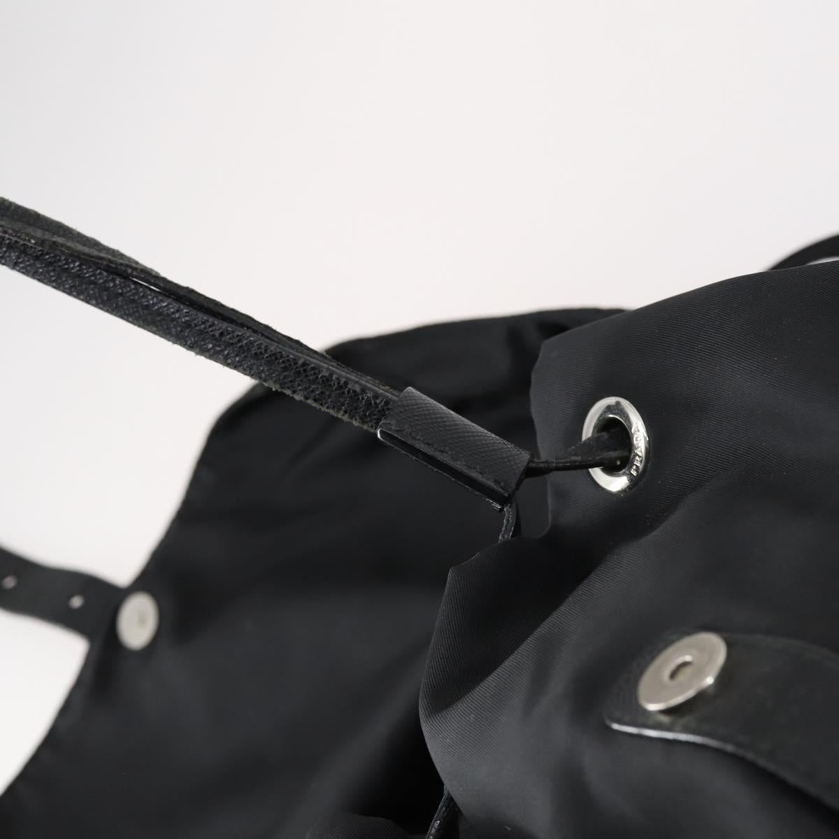 PRADA Backpack Nylon Black Silver Auth 145074