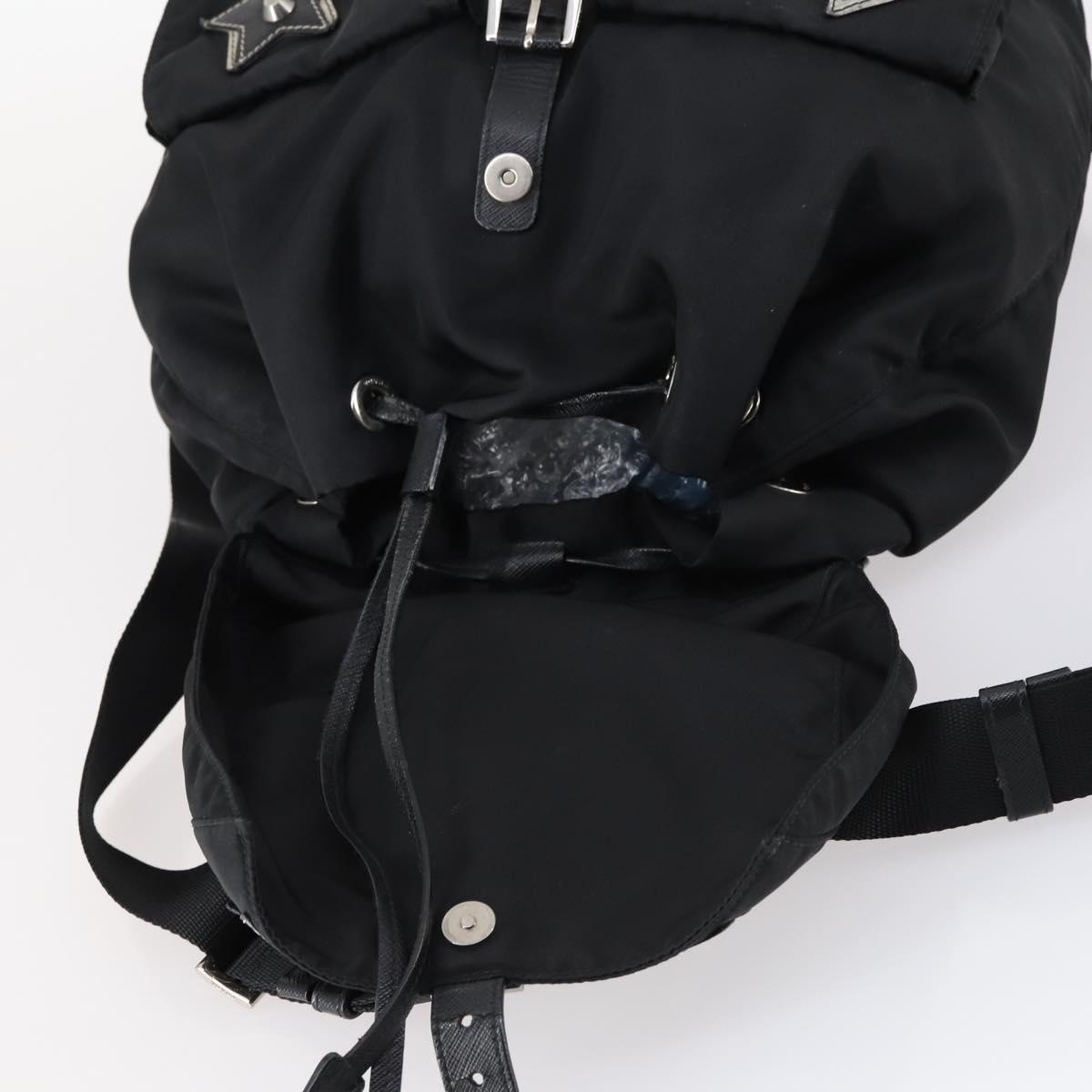 PRADA Backpack Nylon Black Silver Auth 145074