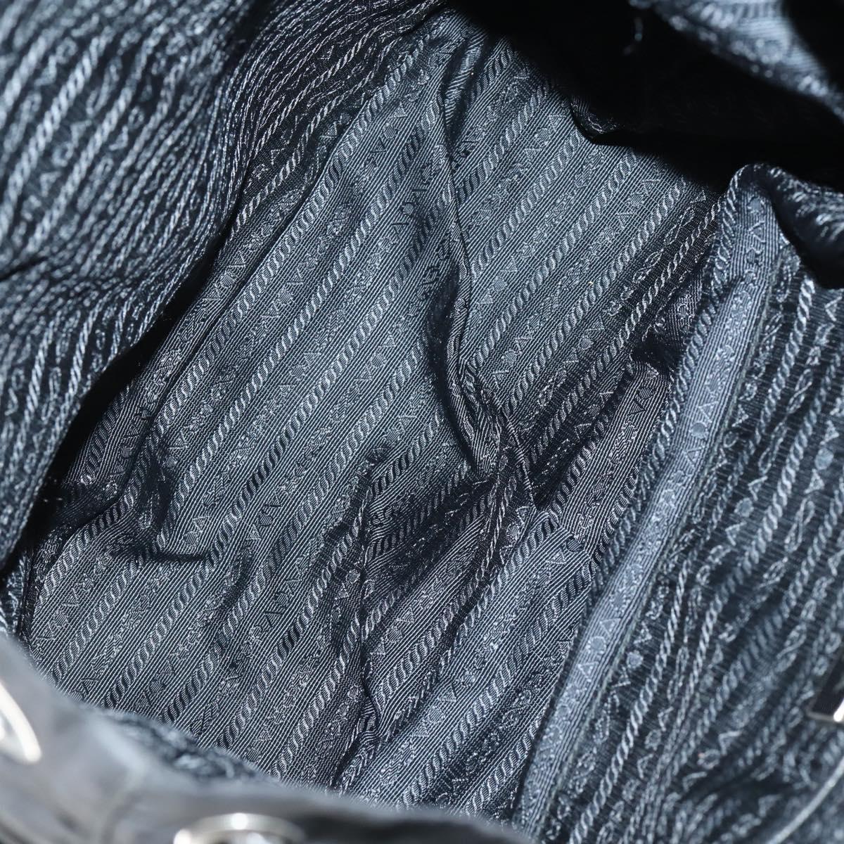 PRADA Backpack Nylon Black Silver Auth 145074