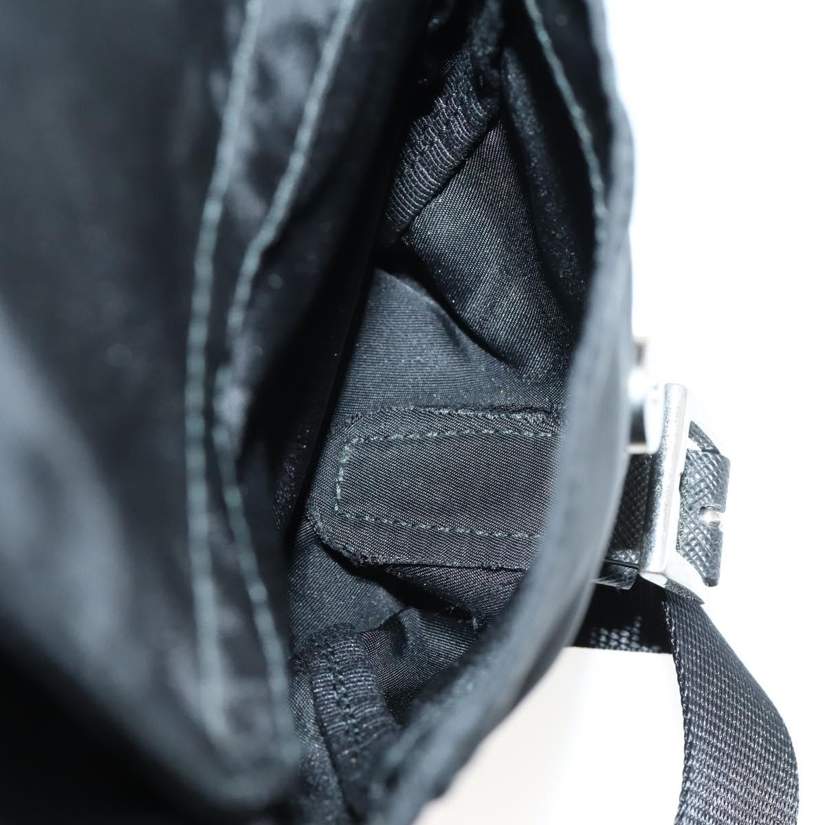 PRADA Backpack Nylon Black Silver Auth 145074