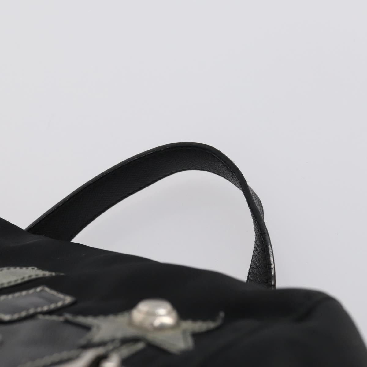PRADA Backpack Nylon Black Silver Auth 145074