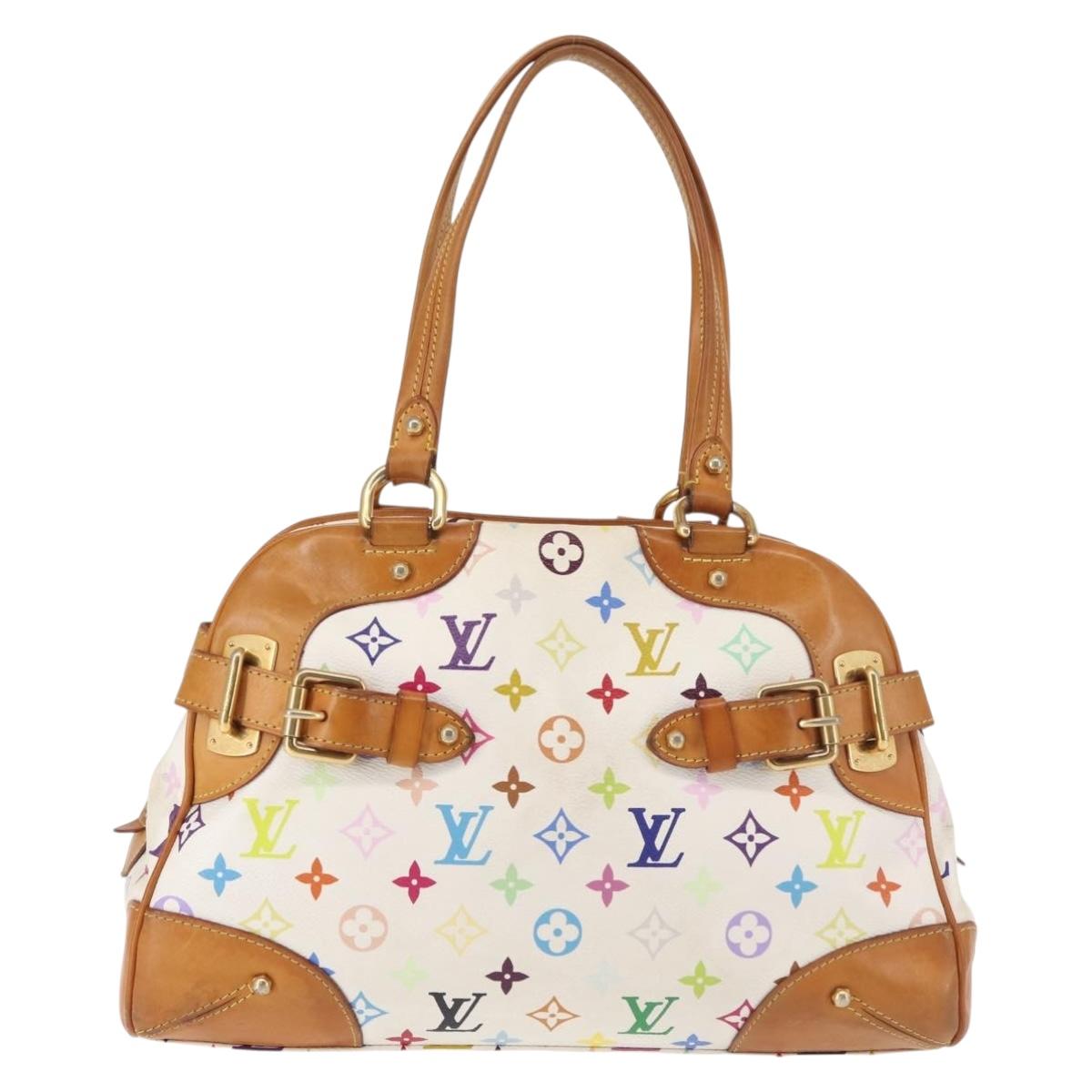 LOUIS VUITTON Monogram Multicolor Claudia Hand Bag White M40193 LV Auth 145078