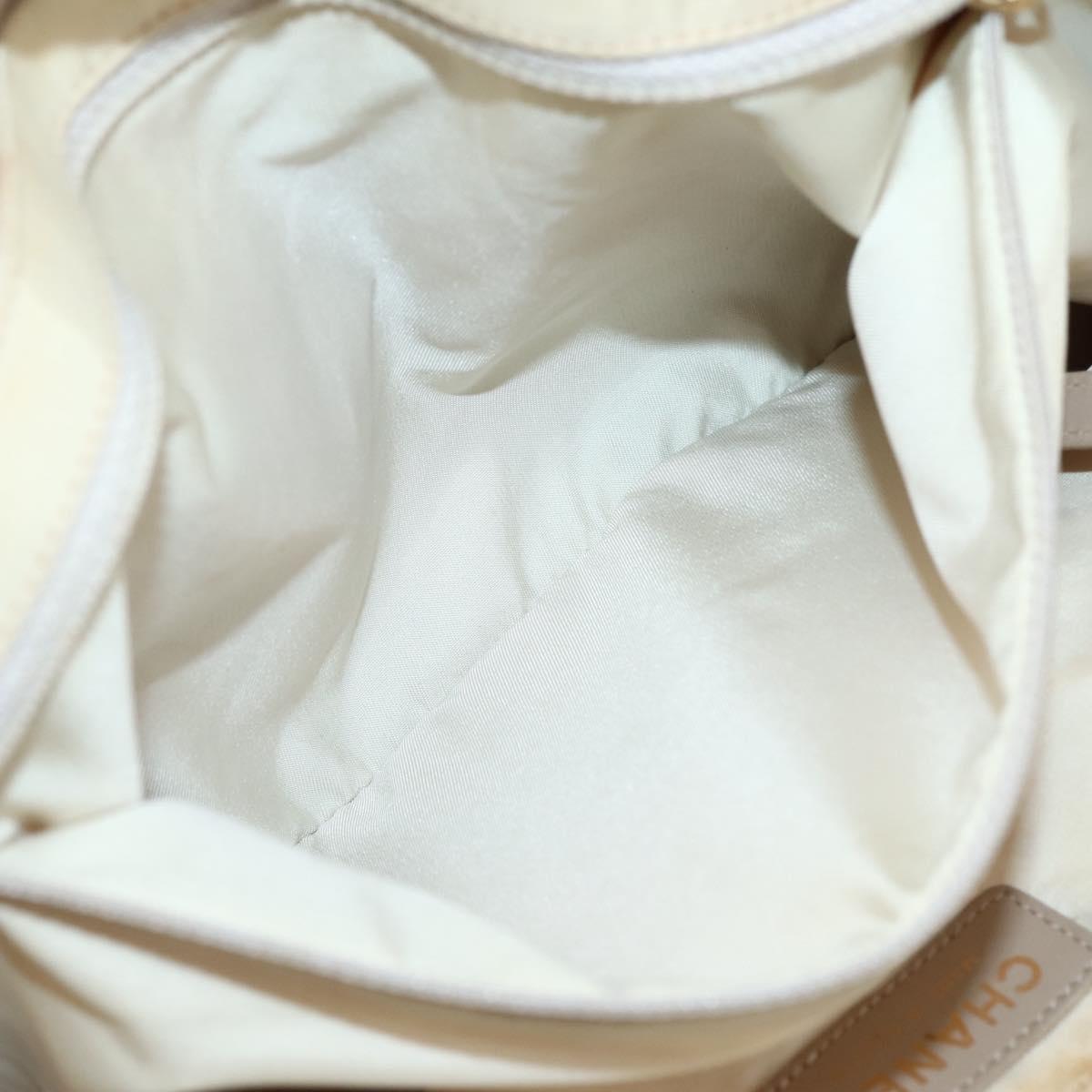 CHANEL New Travel Line Tote Bag Beige Gold CC Auth 145082