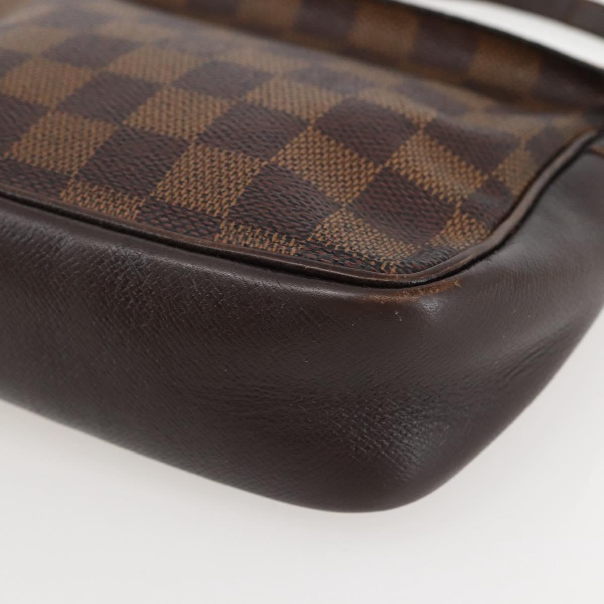LOUIS VUITTON Damier Ebene Trousse Makeup Pouch N51982 LV Auth 145083
