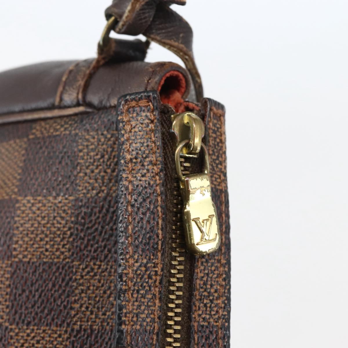 LOUIS VUITTON Damier Ebene Trousse Makeup Pouch N51982 LV Auth 145083