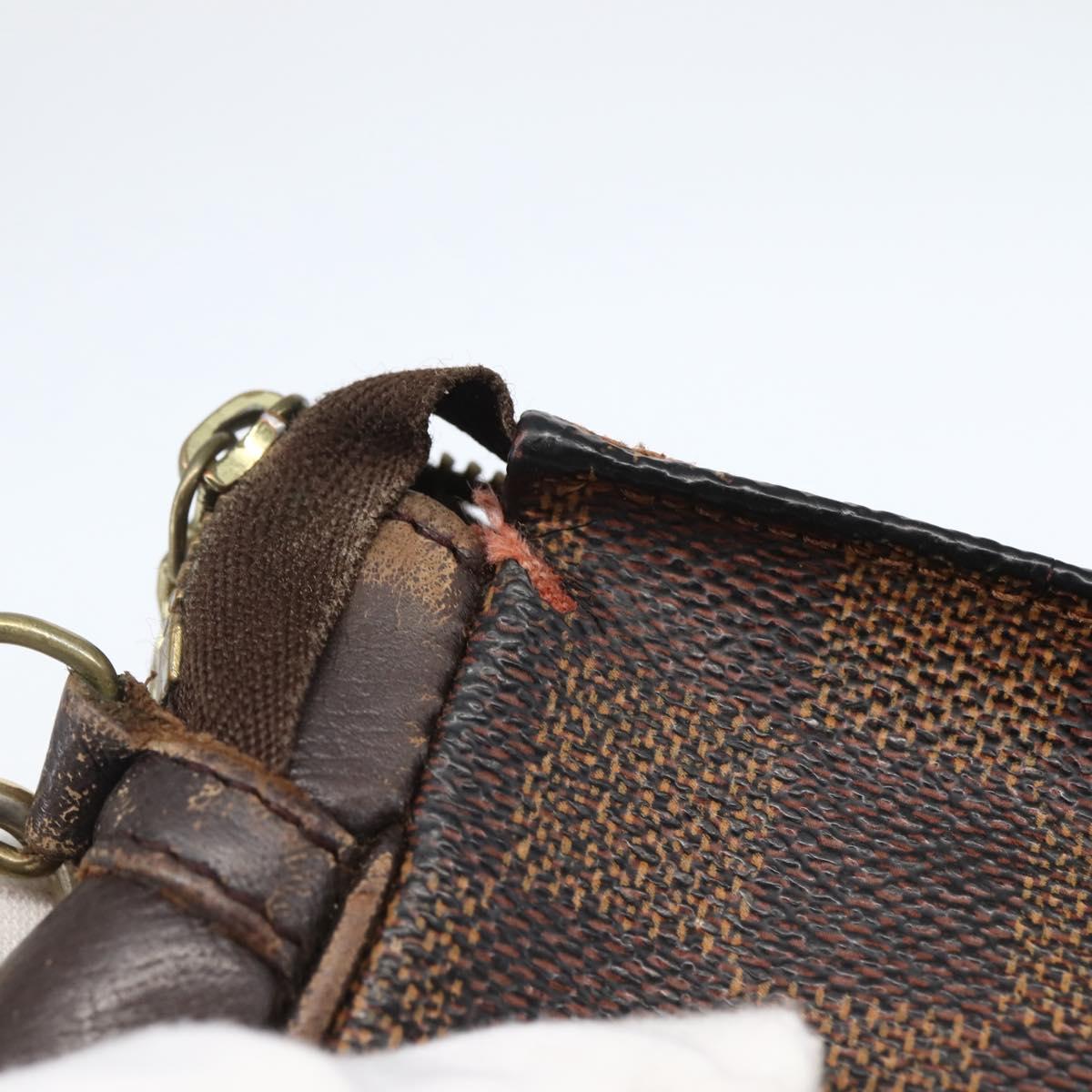 LOUIS VUITTON Damier Ebene Trousse Makeup Pouch N51982 LV Auth 145083