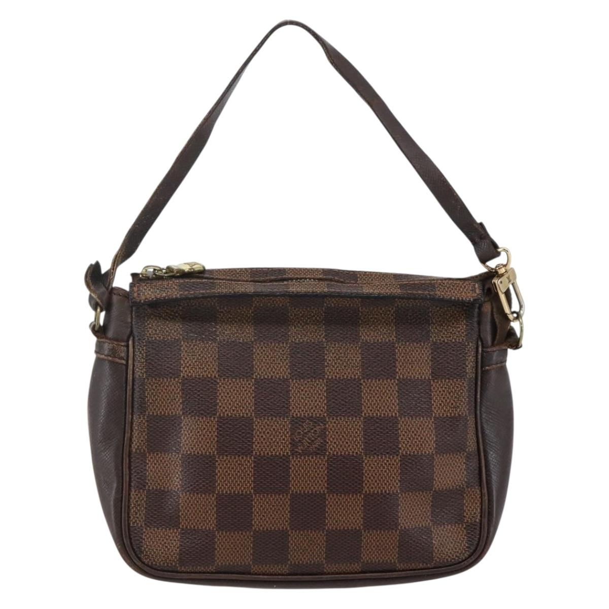 LOUIS VUITTON Damier Ebene Trousse Makeup Pouch N51982 LV Auth 145083