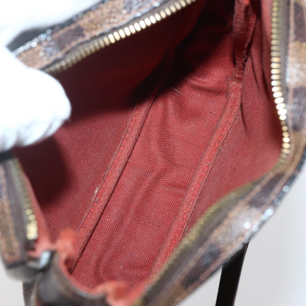 LOUIS VUITTON Damier Ebene Trousse Makeup Pouch N51982 LV Auth 145083