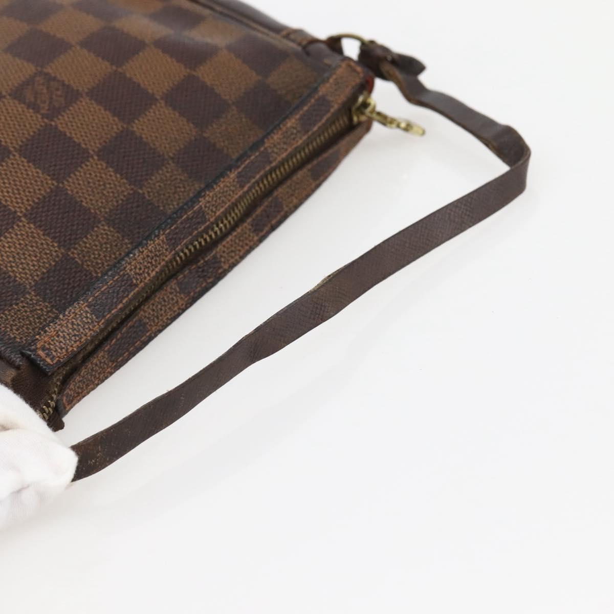 LOUIS VUITTON Damier Ebene Trousse Makeup Pouch N51982 LV Auth 145083