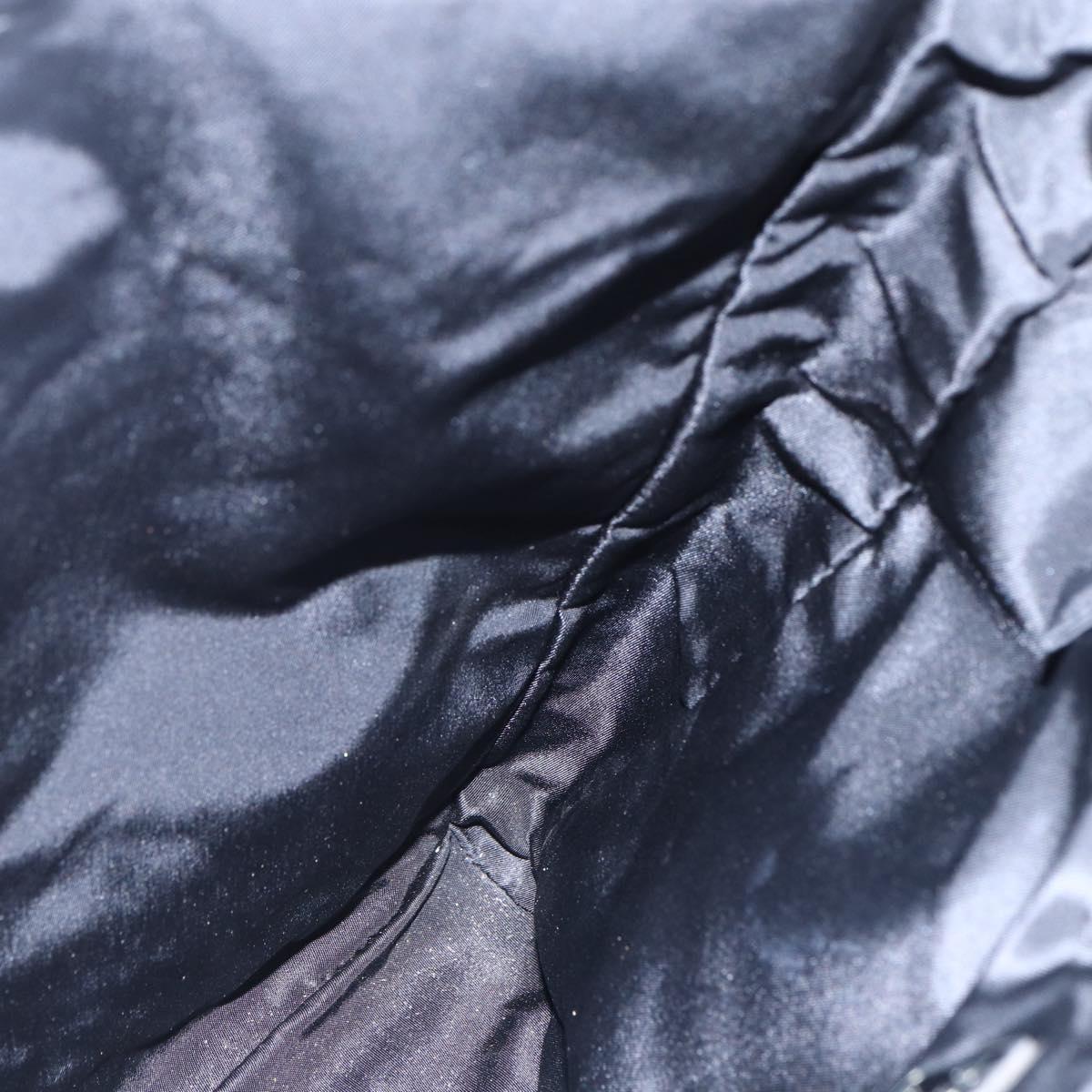 PRADA Hand Bag Nylon Black Silver Auth 145124