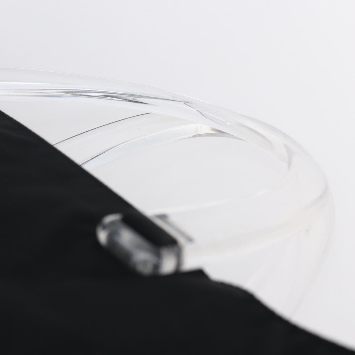 PRADA Hand Bag Nylon Black Silver Auth 145124