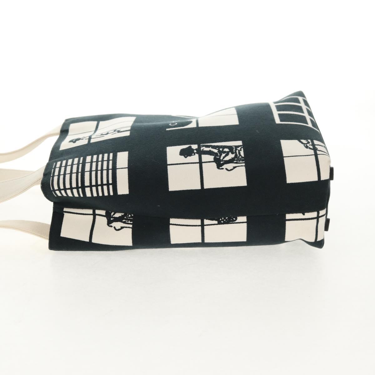 CHANEL Tote Bag Canvas Black Gold CC Auth 145125V