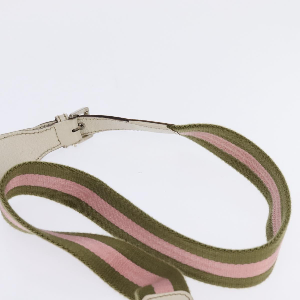 GUCCI GG Canvas Shoulder Bag Beige Silver 145809 Auth 145127