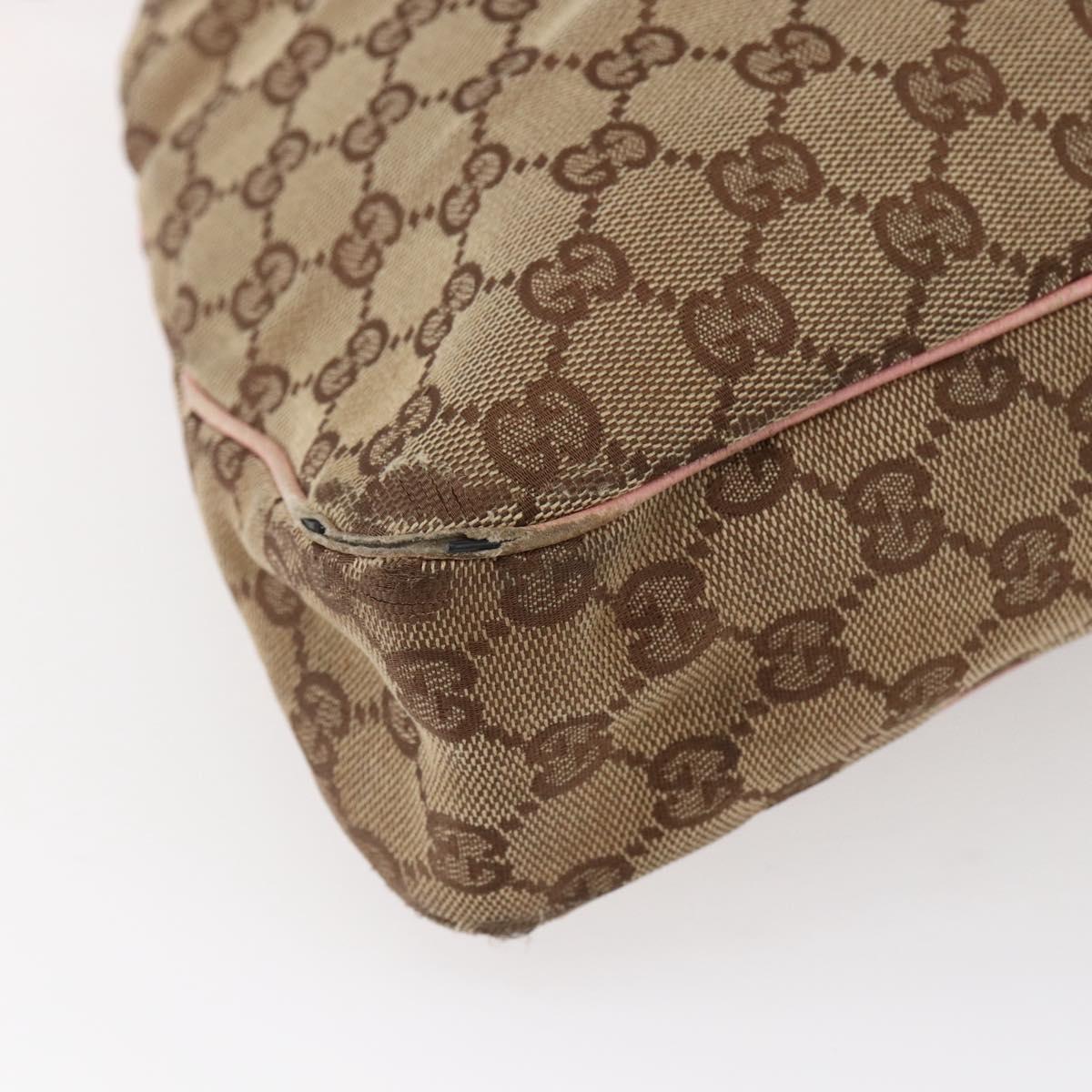 GUCCI GG Canvas Tote Bag Beige Gold 121023 Auth 145129