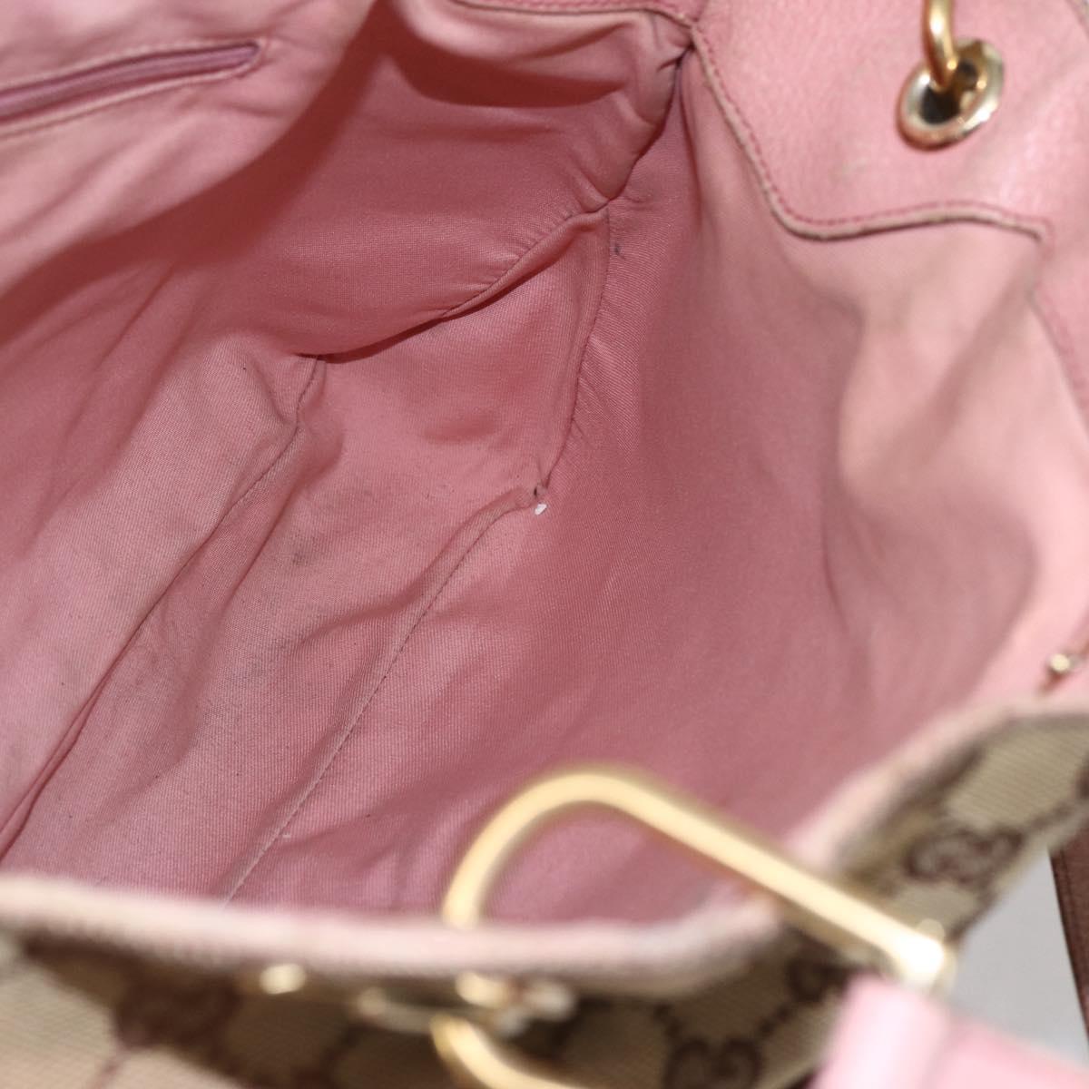 GUCCI GG Canvas Tote Bag Beige Gold 121023 Auth 145129