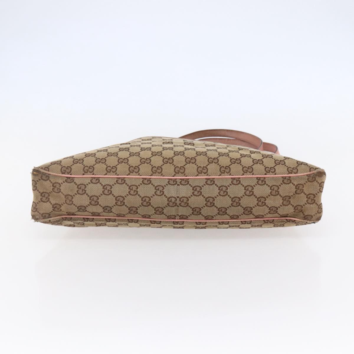 GUCCI GG Canvas Tote Bag Beige Gold 121023 Auth 145129