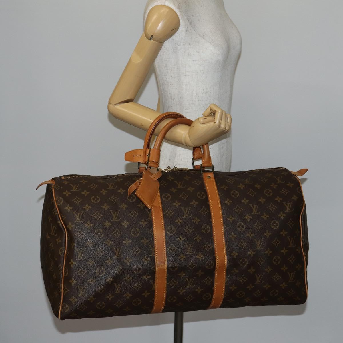 LOUIS VUITTON Monogram Keepall 55 Boston Bag M41424 LV Auth 145141