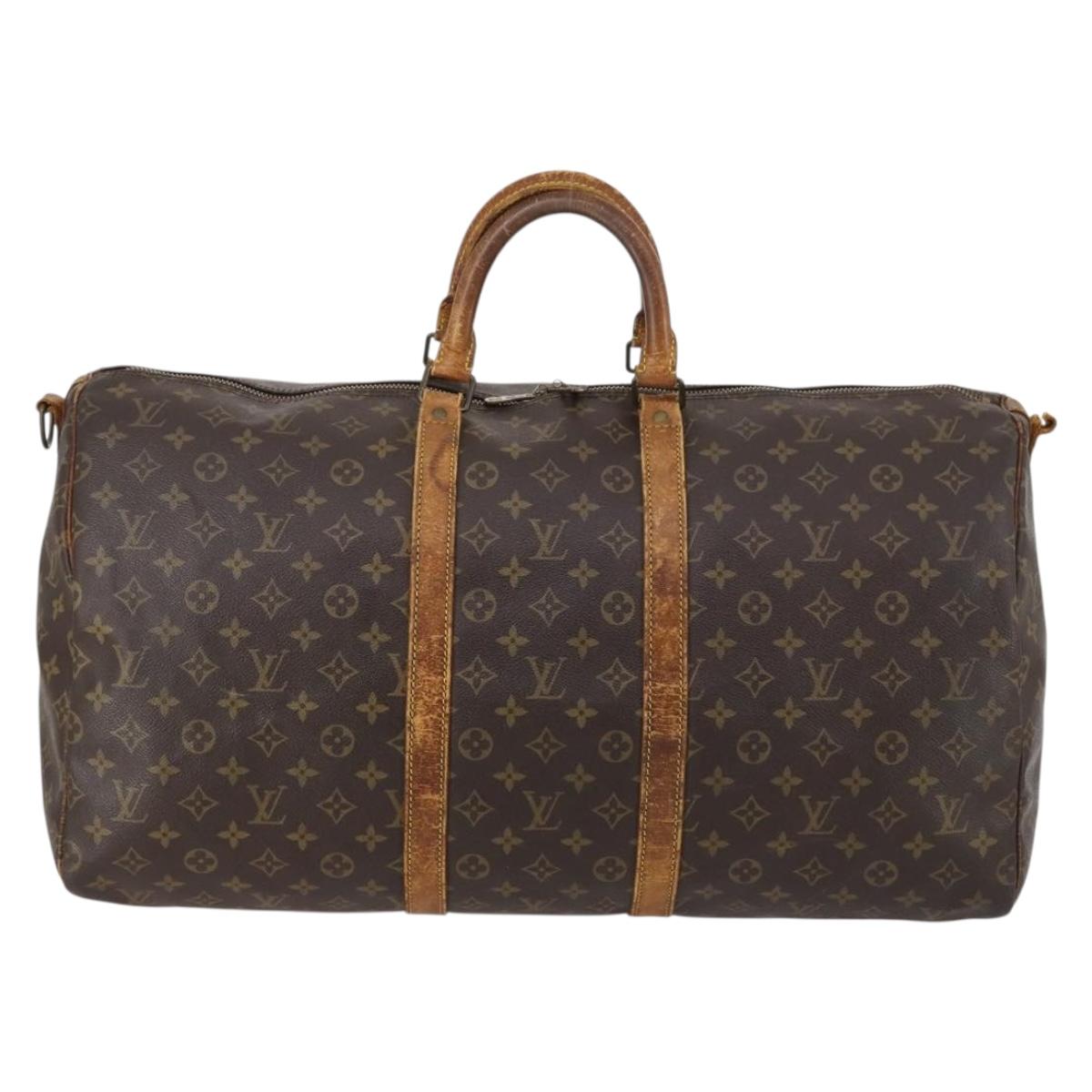 LOUIS VUITTON Monogram Keepall Bandouliere 55 Boston Bag M41414 LV Auth 145145