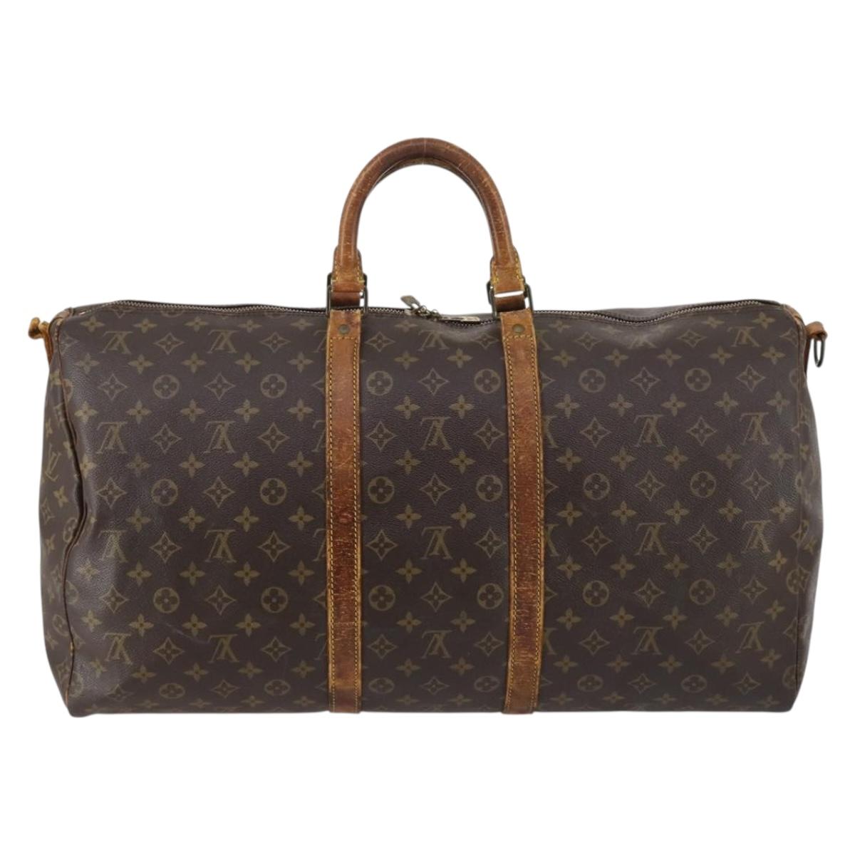 LOUIS VUITTON Monogram Keepall Bandouliere 55 Boston Bag M41414 LV Auth 145145