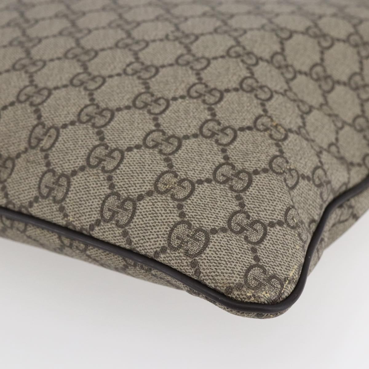 GUCCI GG Supreme Shoulder Bag PVC Beige Gold 201446 Auth 145148