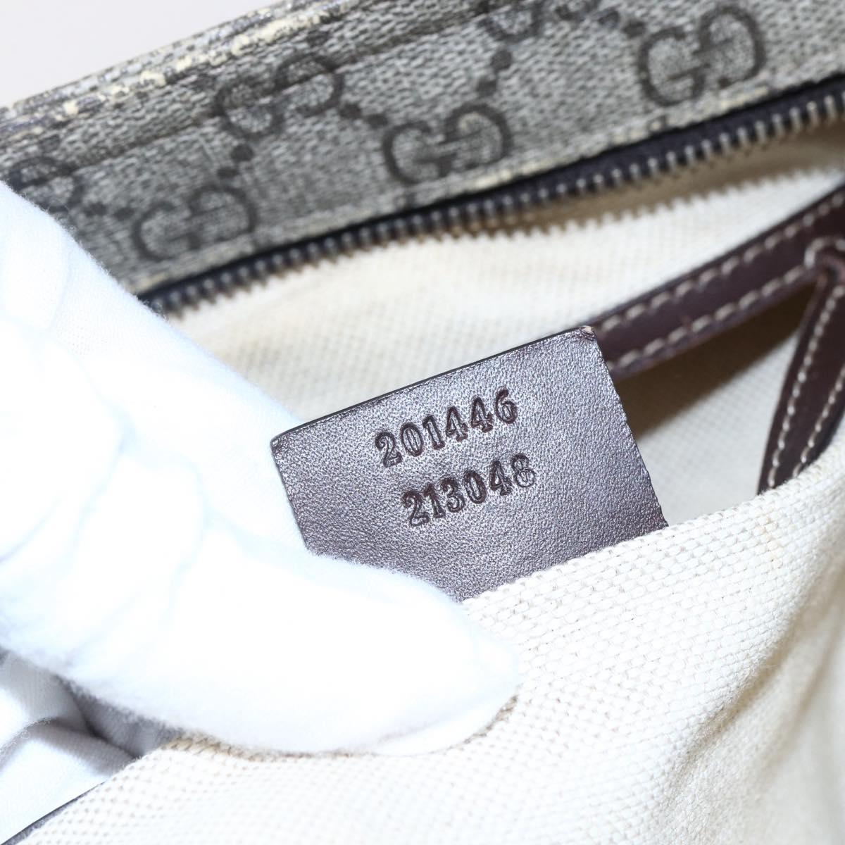 GUCCI GG Supreme Shoulder Bag PVC Beige Gold 201446 Auth 145148