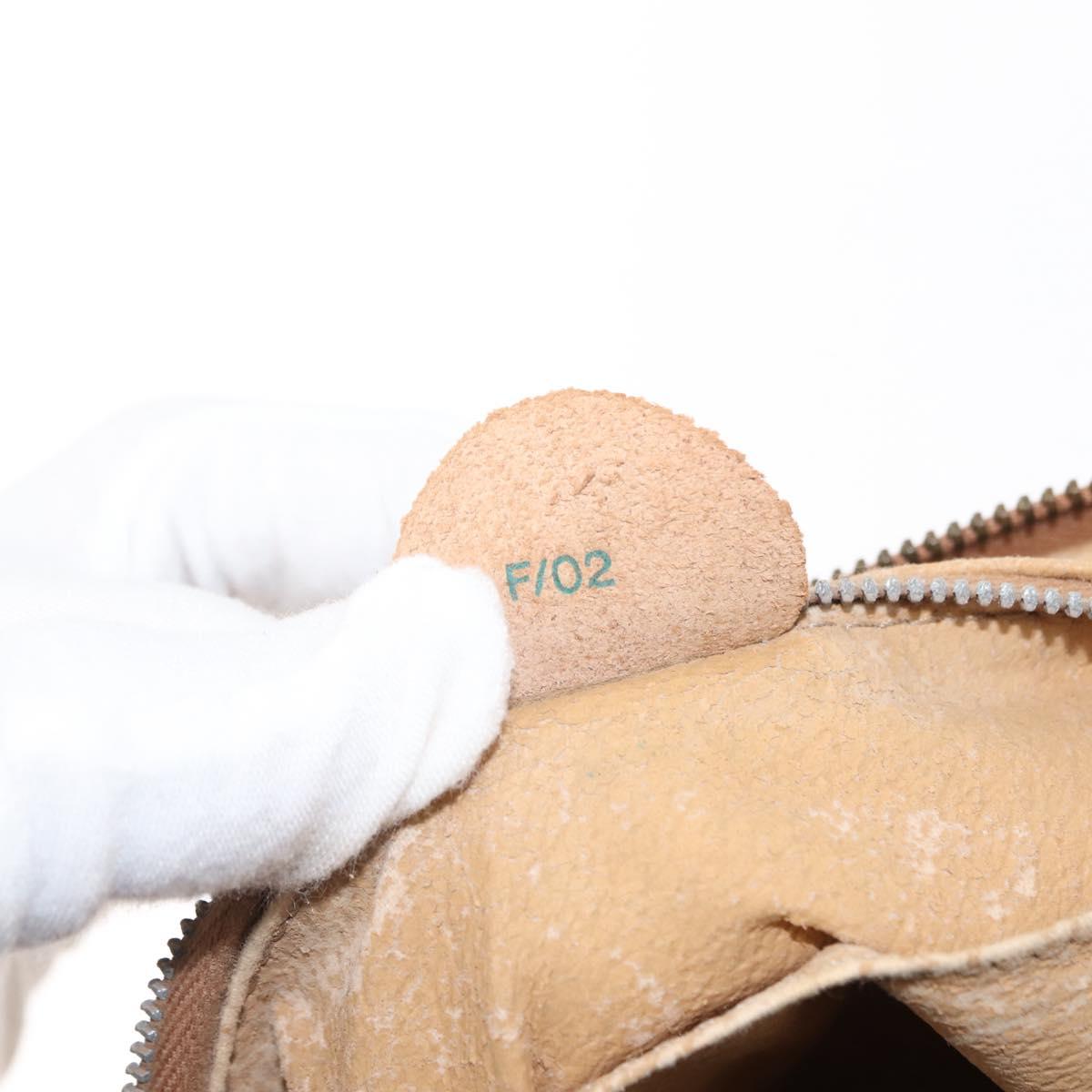 CELINE Macadam Canvas Shoulder Bag PVC Beige Gold Auth 145149