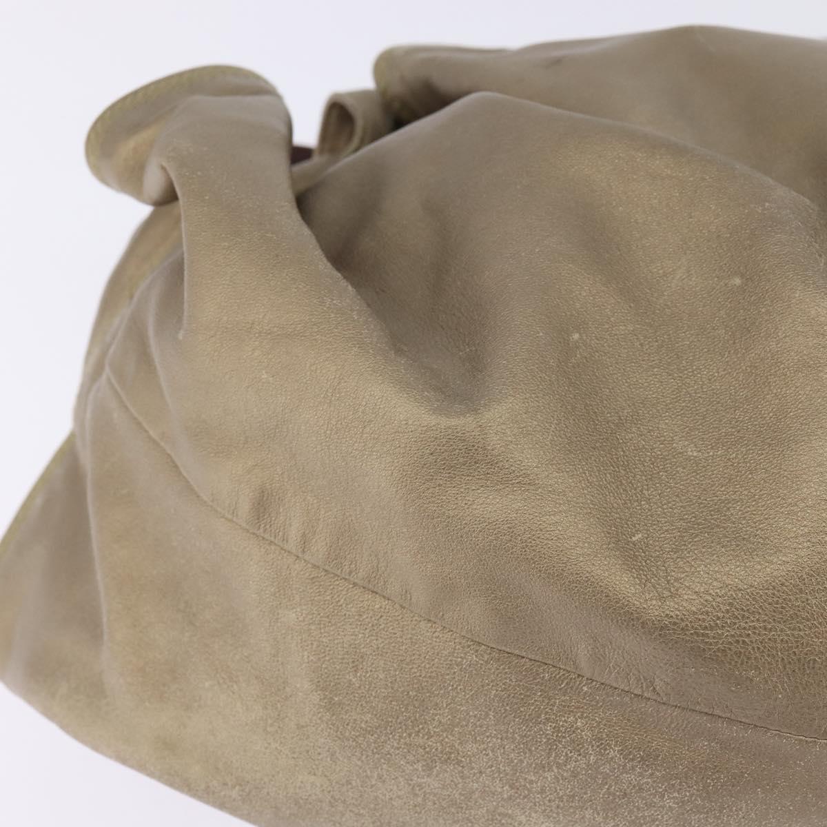 LOEWE Anagram Nappa Aire Hand Bag Leather Gold Auth 145155