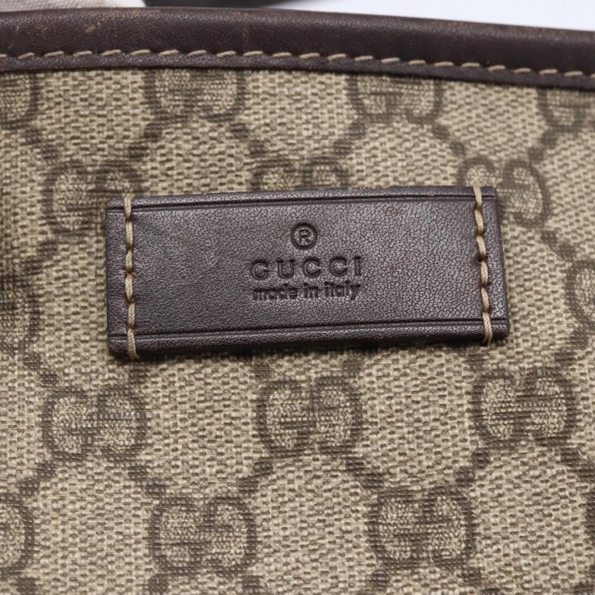 GUCCI GG Supreme Tote Bag PVC Beige Silver 211137 Auth 145157