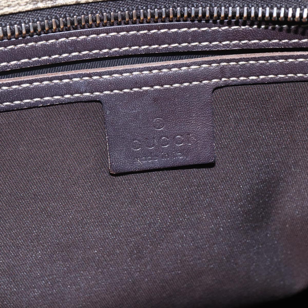 GUCCI GG Supreme Tote Bag PVC Beige Silver 211137 Auth 145157