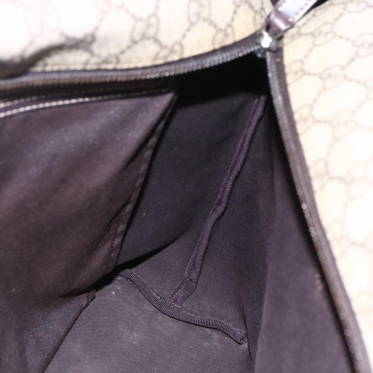 GUCCI GG Supreme Tote Bag PVC Beige Silver 211137 Auth 145157