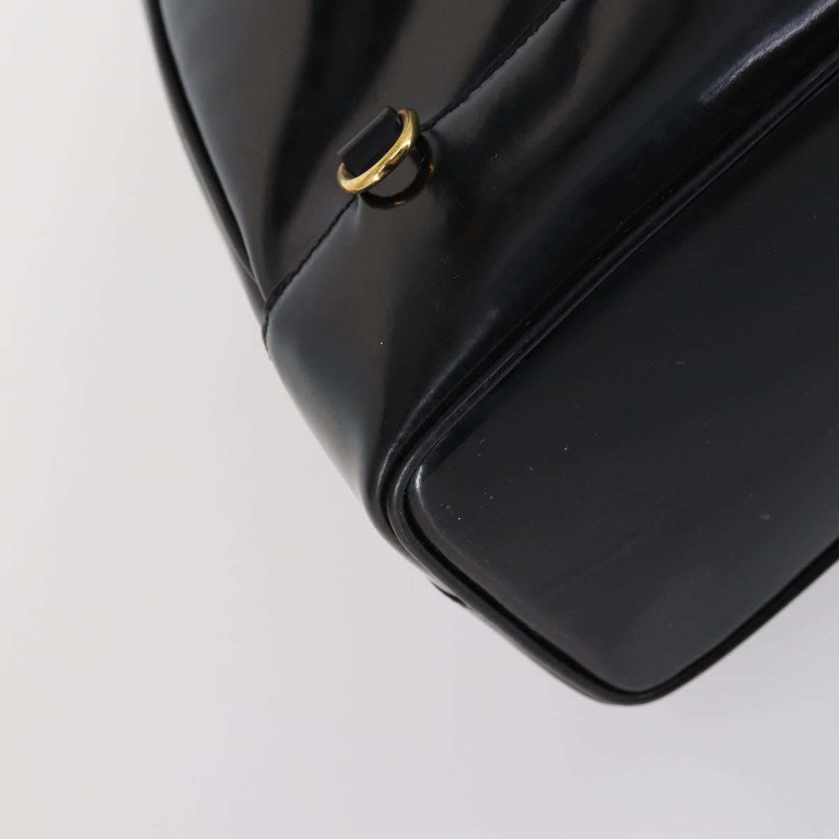 GUCCI Bamboo Body Bag Patent leather Black Gold 003 3444 0027 Auth 145161