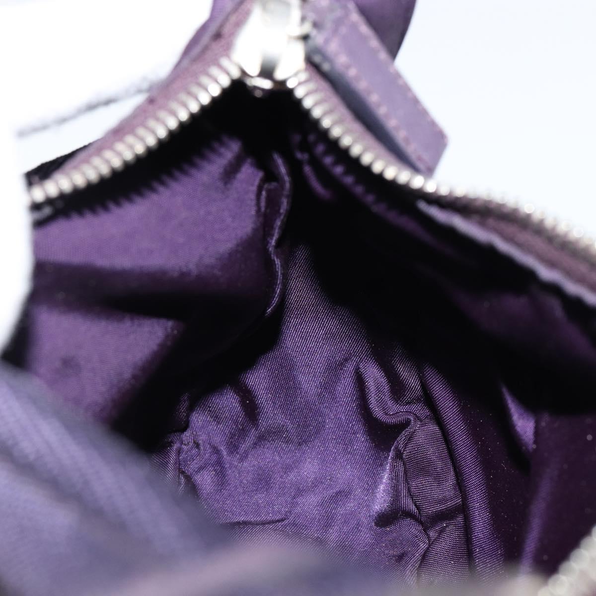 PRADA Hand Bag Nylon Purple Silver Auth 145166