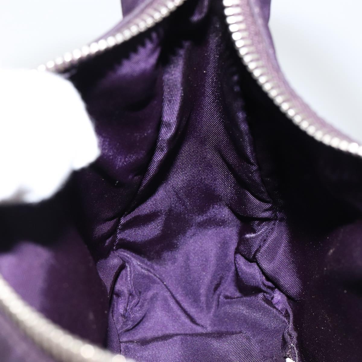 PRADA Hand Bag Nylon Purple Silver Auth 145166