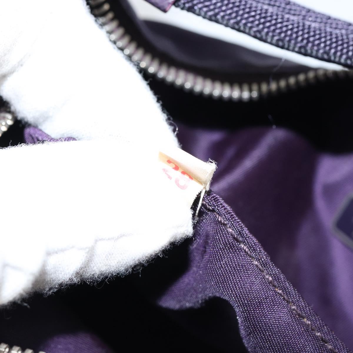 PRADA Hand Bag Nylon Purple Silver Auth 145166