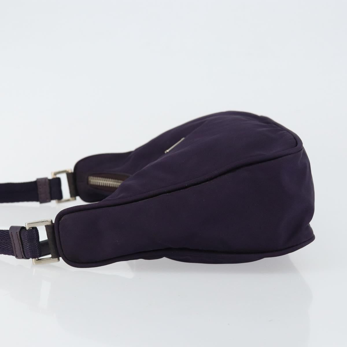 PRADA Hand Bag Nylon Purple Silver Auth 145166