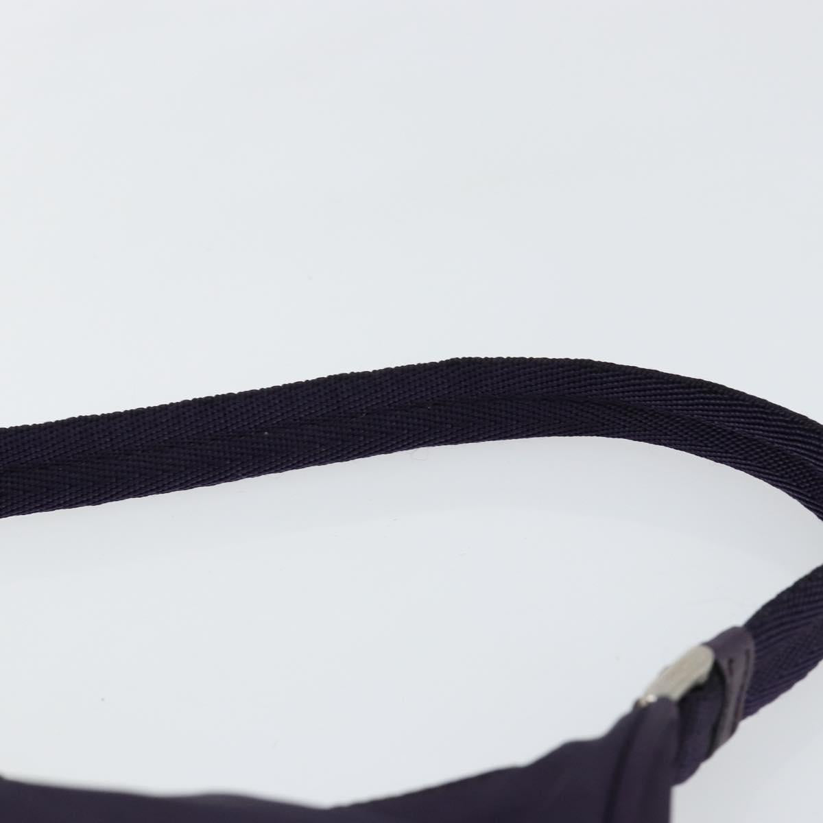 PRADA Hand Bag Nylon Purple Silver Auth 145166