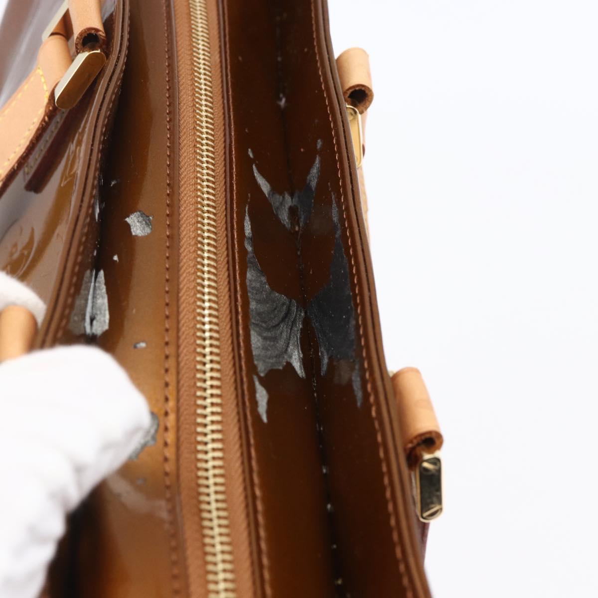 LOUIS VUITTON Monogram Vernis Columbus Tote Bag Bronze M91134 LV Auth 145167