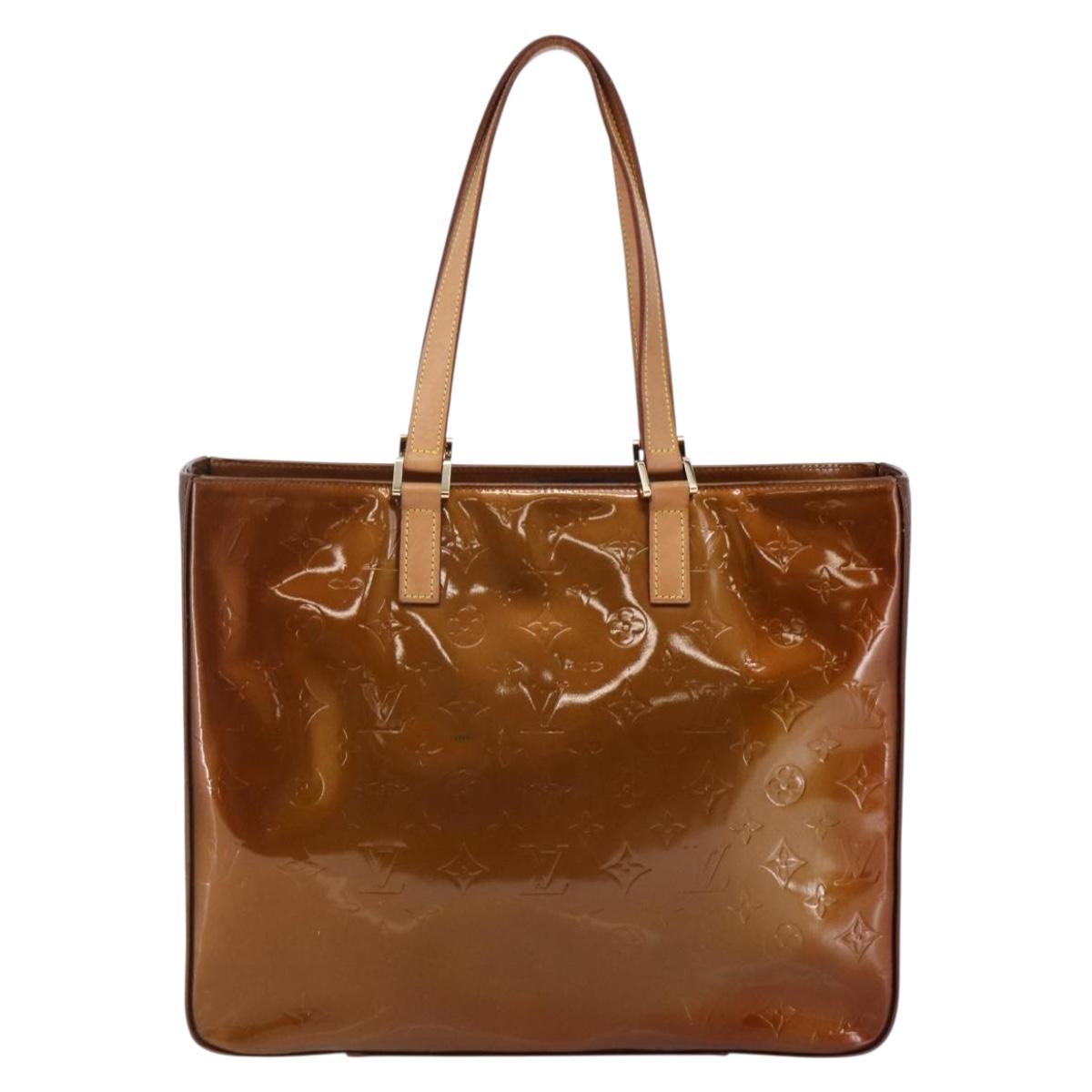 LOUIS VUITTON Monogram Vernis Columbus Tote Bag Bronze M91134 LV Auth 145167